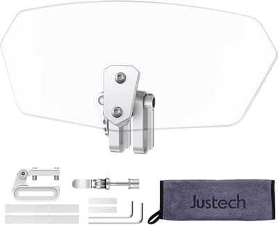 Motorfiets Windscherm - Spoiler Verlenger - Rijden Beschermen - Universele Verstelbare Clip - 27cm Lengte - Transparant Zilver