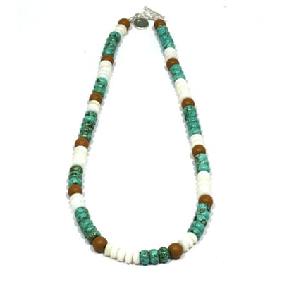IbizaMen KIDS - Jongens - ketting - edelsteen - turkoois - turquoise - 8mm - 40cm