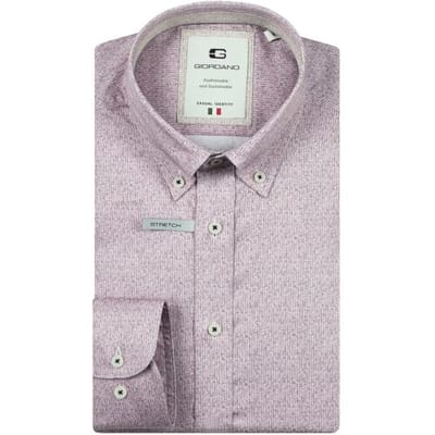 Giordano Overhemd Loretto Satin Stretch Micro Herringbone Mauve / male