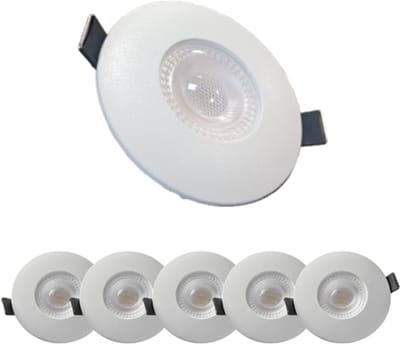 McShine - Set van 6 - LED Inbouwspot IP65 - Badkamerspot - Spatwaterdicht - 4,9W - 3000K – Ø88mm - Wit