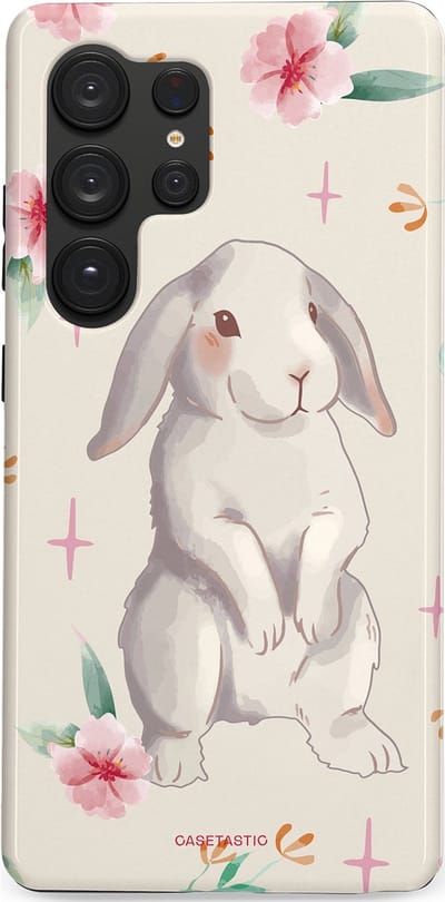 Casetastic Hoesje Geschikt voor Samsung S25 Ultra - Stijlvolle Beschermende Duo-layer Case - Klein konijntje