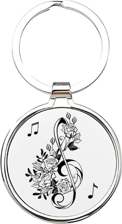 Akyol - Muzieknoot Sleutelhanger - muziek - De beste muzikant - Artiest - artiesten - muziek maken - piano - instrumenten - pianospeler - kunstvorm - zanger - zangeres - pianiste - cadeau voor een muzikante - 4 x 7,5 CM