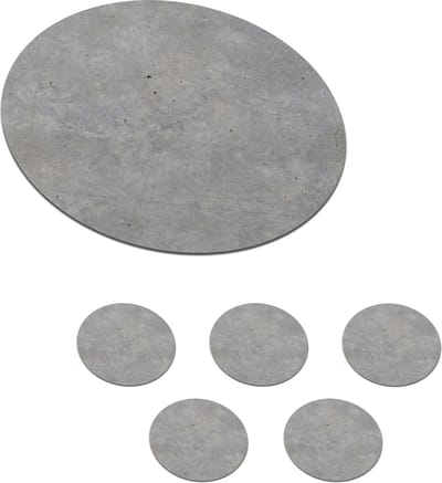Onderzetters voor glazen - Rond - Beton - Patronen - Industrieel - 10x10 cm - Glasonderzetters - 6 stuks