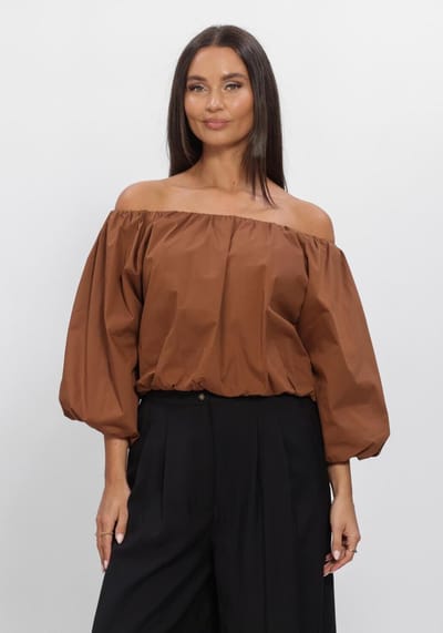 AAIKO Maddy Popline Co 540 Dames - Jurken - Bruin - Maat XXL