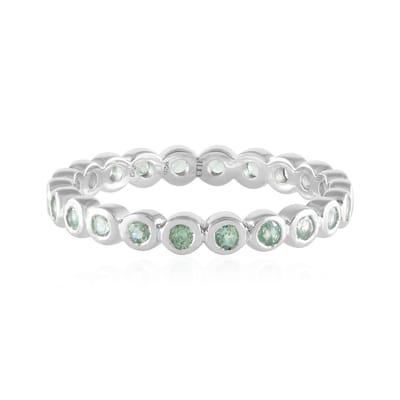 Cavill - Elegante Zilveren Ring met Alexandrieten - 925 Sterling Zilver Platina Afwerking - 22 Ronde Alexandrieten 0,48 ct - Indiase Edelstenen