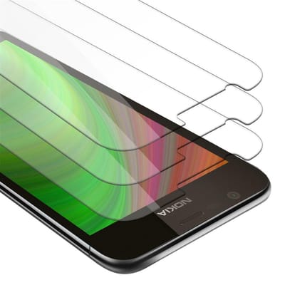 Cadorabo 3x Screenprotector geschikt voor Nokia 1 2018 - Beschermende Pantser Film in KRISTALHELDER - Getemperd (Tempered) Display beschermend glas in 9H hardheid met 3D Touch