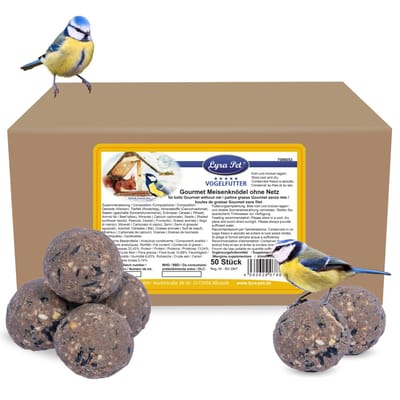50 stuks. Lyra Pet® Gourmet mezenbolletjes zonder netje, 80 g per stuk