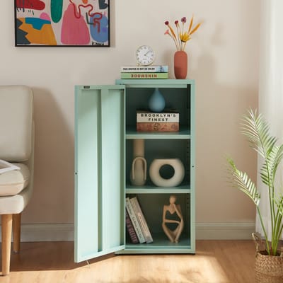 Metalen kast Burlöv 88x40x35 cm mint [en.casa]