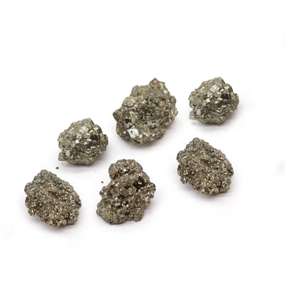Peruaanse pyriet - Eerste kwaliteit, middelgroot - (ca. 200 gram, 6 stukken van 35-50 mm)