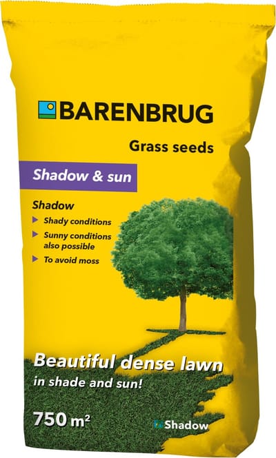 Barenbrug shadow graszaad 15kg tot 750m² - voor in de schaduw en zon - Sterk speel- en siergazon in de schaduw of in de zon - Dichte grasmat dat mos en onkruid tegengaat
