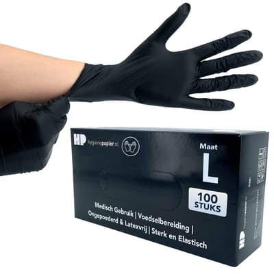 Handschoenen Soft Nitril | Ongepoederd | Zwart | 100st | KSMG