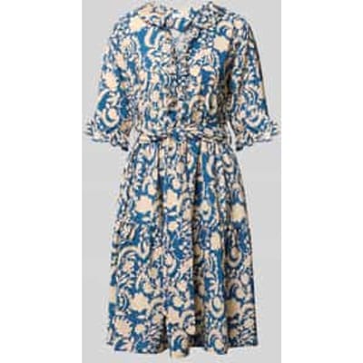 Knie-lange jurk van viscose in all-over look