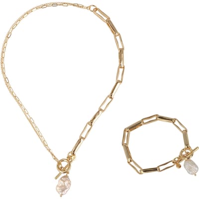 OTAZU Divine Pearl Set - Necklace And Bracelet Size: OS | Bracelets Outlet | Dames | Wit