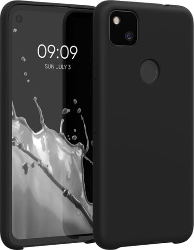 kwmobile telefoonhoesje geschikt voor Google Pixel 4a - Hoesje met siliconen coating - Smartphone case in zwart