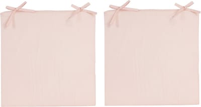 2x Stoelkussens voor binnen- en buitenstoelen in de kleur lichtroze 40 x 40 cm - Tuinstoelen kussens