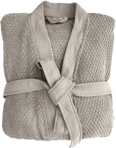 Heckettlane Badjas Katoen Grant - Glacier Grey - Maat S - Badjas 100% Katoen - Badjas / Kamerjas Dames - Badjas / Kamerjas Heren
