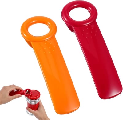 Dekselopener voor schroefpotjes, 2 stuks, glasopener, schroefdekselopener | Praktische ABS-flesopener voor ouderen, vrouwen, zwakke handen