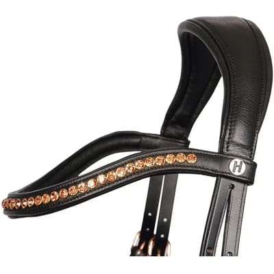 Harry's Horse Hoofdstel Harry's Horse Rosegold Anatomic Zwart-Rosegoud Full
