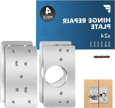 Scharnier Reparatieplaten - Versteviging Set - Meubel Reparatie - Roestvrij Staal - 9x4.7cm 4 Stuks