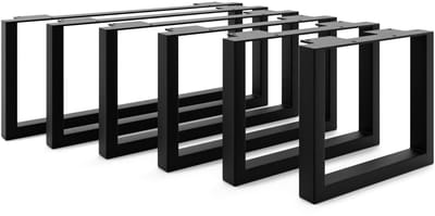 Dailygoods- Meubelpoten 20 cm - Meubelpoten set van 4 - Kastpoten - Bankpoten - Meubelpoten zwart - Robuust metalen profiel - Meubelvoeten