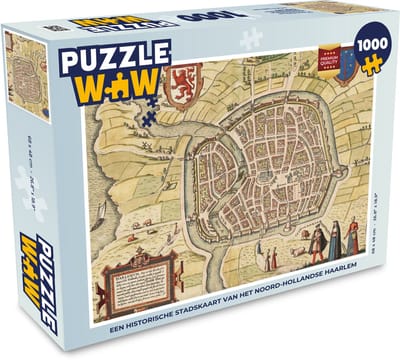 Puzzel Kaart - Haarlem - Antiek - Legpuzzel - Puzzel 1000 stukjes volwassenen