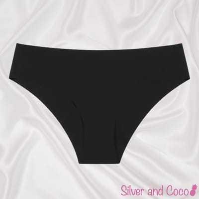 SilverAndCoco® - Naadloze Onderbroek / Seamless Broekje Dames / Zacht Brazilian Slipje / Naadloos Stretch Ondergoed Vrouw / Hipster Dames Lingerie Broekje Slip Black - Zwart / Small