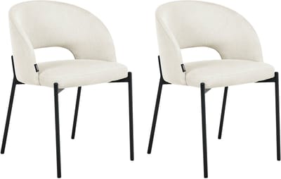PENNY - Eetkamerstoel set van 2 - Lichtbeige - Polyester