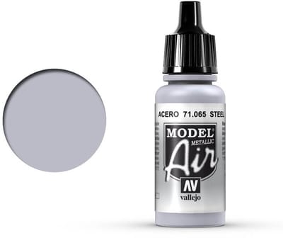 Vallejo Hobbyverf Acrylverf - 71065 Model Air Steel - Acryl Verf flesje - 17 ml