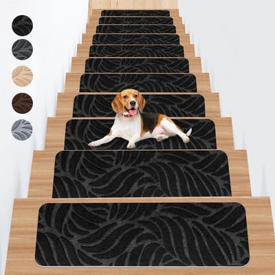 Antislip-Trapmatten - 15-Stuks - Zwart - 76x20cm - Zelfklevend-Vilt - Trapbescherming-Binnenshuis
