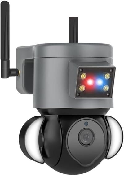 WIFI Beveiligingscamera - Buitencamera Slim - Huisbewaking Buiten - Met Alarmlicht - 4MP HD - Zwart
