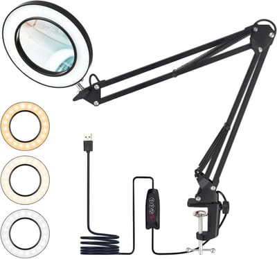 Vergrootglas Met Verlichting - Loeplamp met Led Verlichting - Zwart