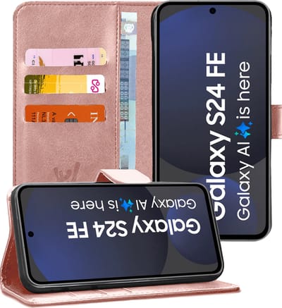 Hoesje geschikt voor Samsung Galaxy S24 FE - Portemonnee Book Case Rosegoud