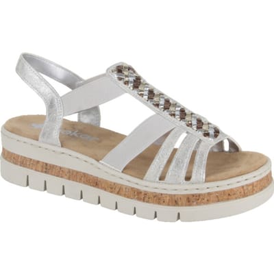 Rieker Sandalen - Dames - Zilver - Maat:38