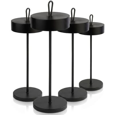 GGM Gastro (4 Stück) Tischleuchte - CLEO - dimmbar in 3 Stufen - Ø 120mm - Schwarz