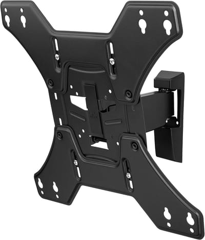 Draaibare TV muurbeugel - 13 tot 60 inch - 90° draaibaar - Max. 50 kg - VESA 75x75 tot 400x400 - Inclusief installatiemateriaal - Zwart