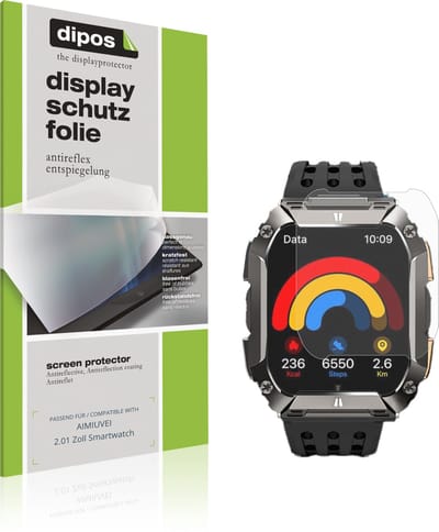 dipos – 6x Matte Beschermfolie geschikt voor AIMIUVEI 2.01 Zoll Smartwatch | Krasbestendige & antireflecterende Screenprotector Ultra-Thin