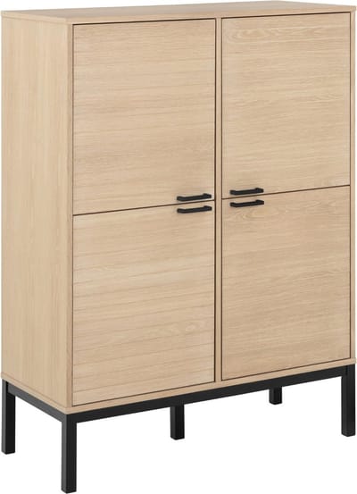 Giga Living Wandkast Eloi - 91x40x120cm - Wit Eiken Fineer