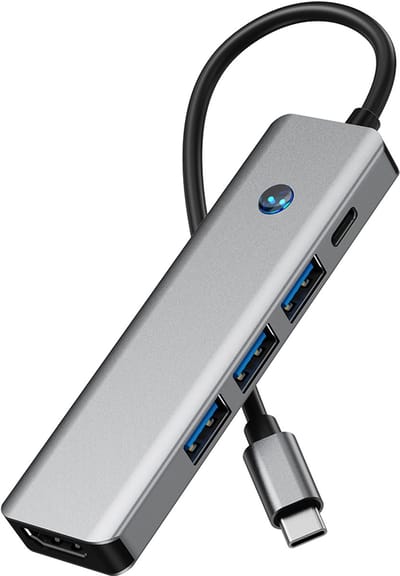 VEXON - 5-in-1 USB-C Hub voor MacBook M1 Pro/Air - 4K HDMI - 100W PD Oplader - 3 USB-C Poorten - USB-C Dock voor iPad Pro M1 Dell XPS Windows