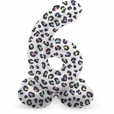 Folat - Staande folieballon Cijfer 6 Bright Panther - 72 cm