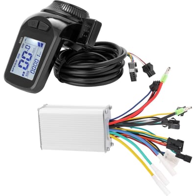 Contrôleur de moteur sans balais 24V-48V/36V-60V 350W, panneau d'affichage LCD, accélérateur au pouce, vélos électriques 3 black