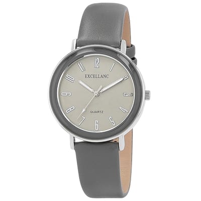 Excellanc-dameshorloge-grijs-zilverkleurig-3 atm-diameter 39 mm-model 1900315-004