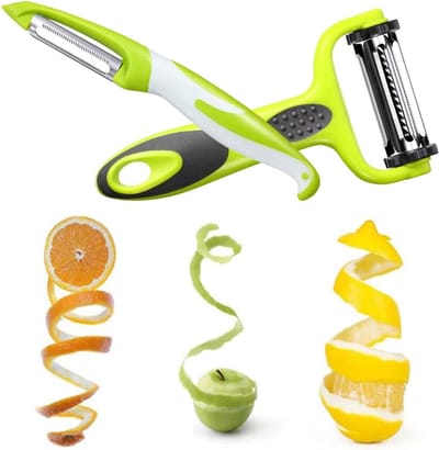 QTTVBTNA -Dunschiller Set van 2 – Roestvrijstalen Groente- en Aardappelschiller met Gekarteld Mes – Ideaal voor Groenten, Aardappelen en Asperges – Duurzaam en Ergonomisch Keukengereedschap