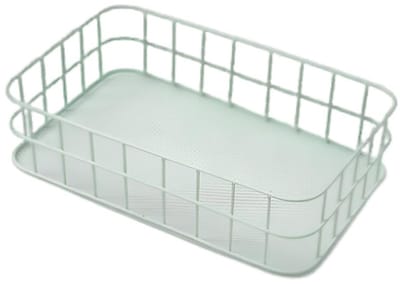 Dailygoods- Opbergmand Compact - Opbergmand Riet - Opbergmand Kinderen - Opbergmanden met Deksel - Opbergmanden Badkamer - Stalen Constructie 25x16x7 cm - Opbergmandje