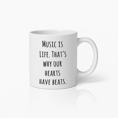 Muziek Is Leven Mok 330ml – Inspirerende Quote Koffiebeker – Perfect Cadeau voor Muzikanten & Muziekliefhebbers