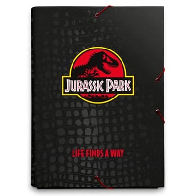 Grupo Erik map A4 - Jurassic Park map - hoekmap - map A4 jongens - map DIN A4 met elastische band - A4 map Voor uw documenten, leren of werken