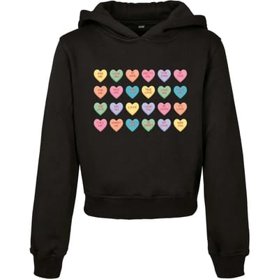 Sweater met capuchon voor kinderen Mister Tee heart candy cropped