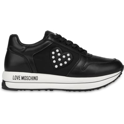 Moschino Pearls Calfskin Sneakers Black Maat: 35 | Sneakers Outlet | Dames | Zwart