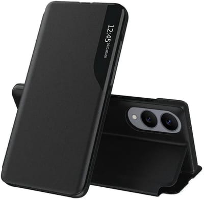 Hoesje geschikt voor Samsung Galaxy S25 Edge - Techsuit eFold Book Case - Zwart