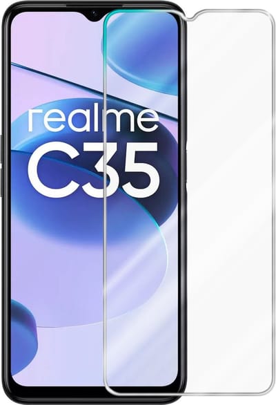Cadorabo Screenprotector geschikt voor Realme C35 - Pantser film Beschermende film in KRISTALHELDER Geharde (Tempered) display beschermglas in 9H hardheid met 3D Touch