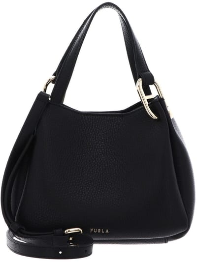 FURLA Leren schoudertas handtas Nuvola Mini Tote Nero zwart
